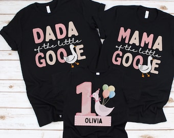 Goose Birthday Shirt First Birthday Matching Shirt Custom Family Matching Birthday Shirts 1st birthday outfit  Goose Theme Birthday Toddler