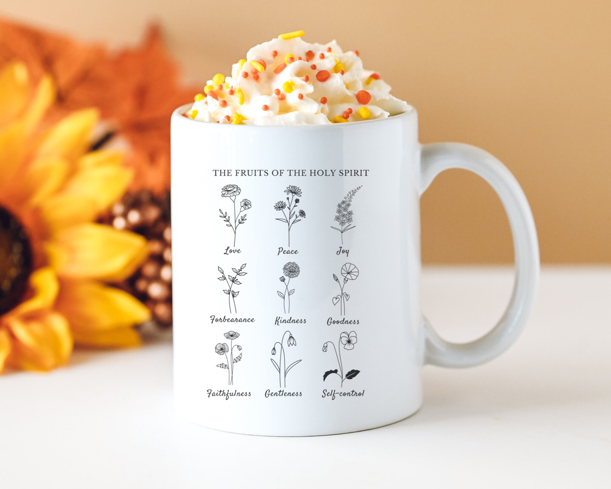 Fruit of the Spirit Inspirational Christian Coffee Mug for Women Bible ...
