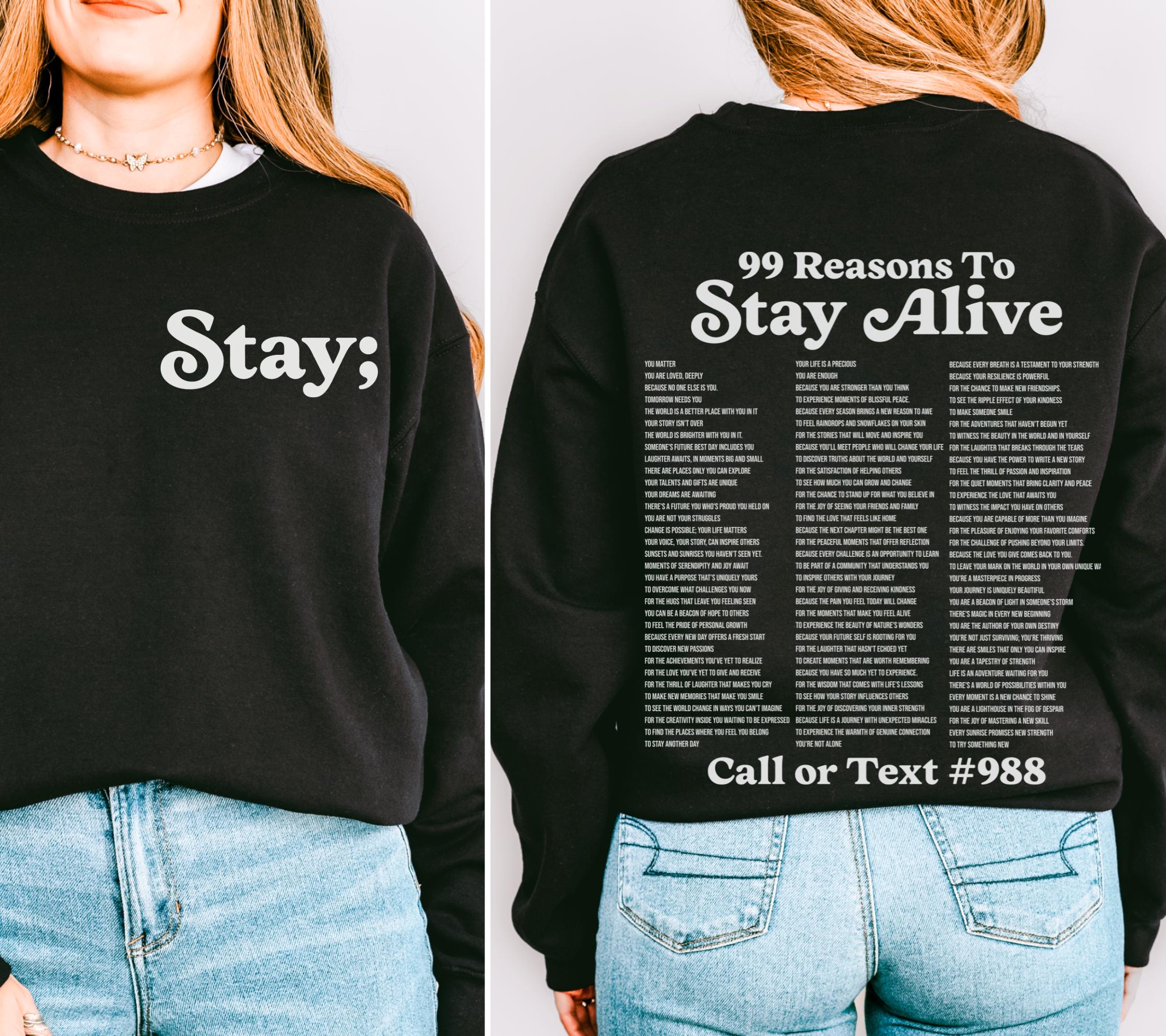 99 Reasons to Stay Alive Mental Health Shirt for Therapist Gift 
