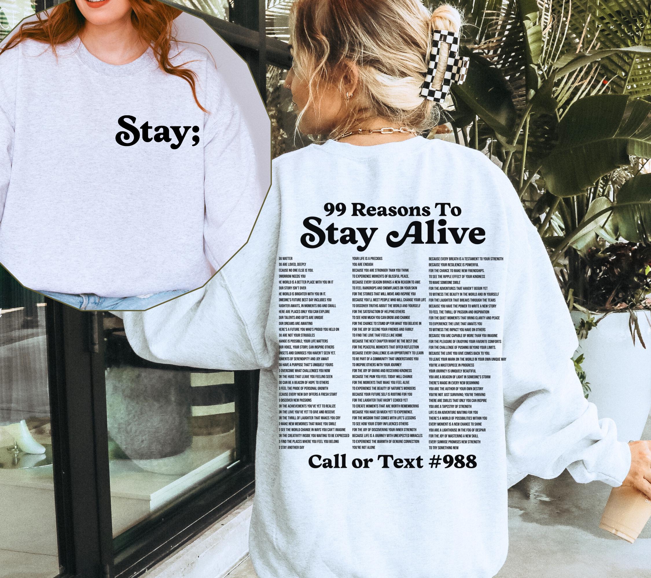 99 Reasons to Stay Alive Mental Health Shirt for Therapist Gift 