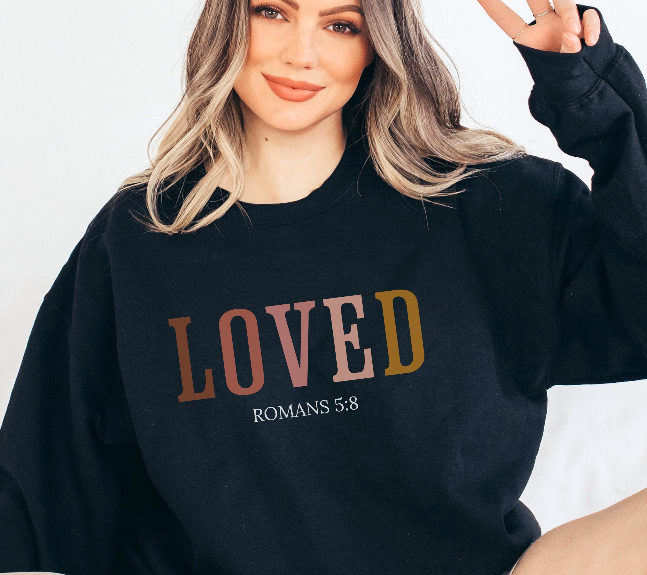 Light Pink love like Jesus Valentines Day Mock Neck Sweatshirt main image 1