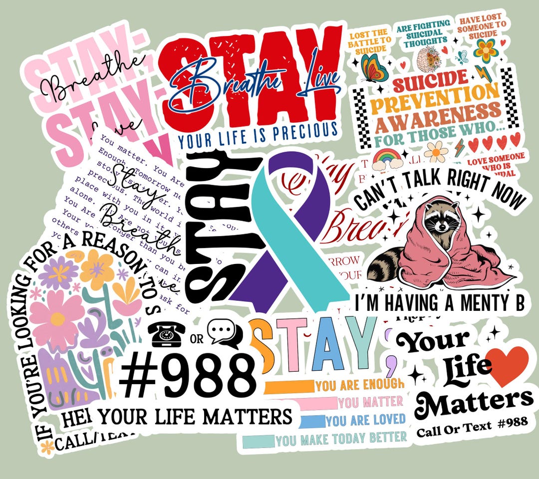 Mental Health Awareness Sticker Suicide Prevention Decal Inspirational ...