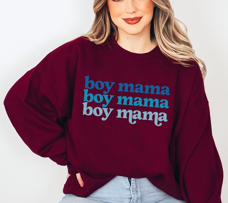 Custom Boy Mama Sweatshirt, Personalized Mom Sweater, Expecting Mom