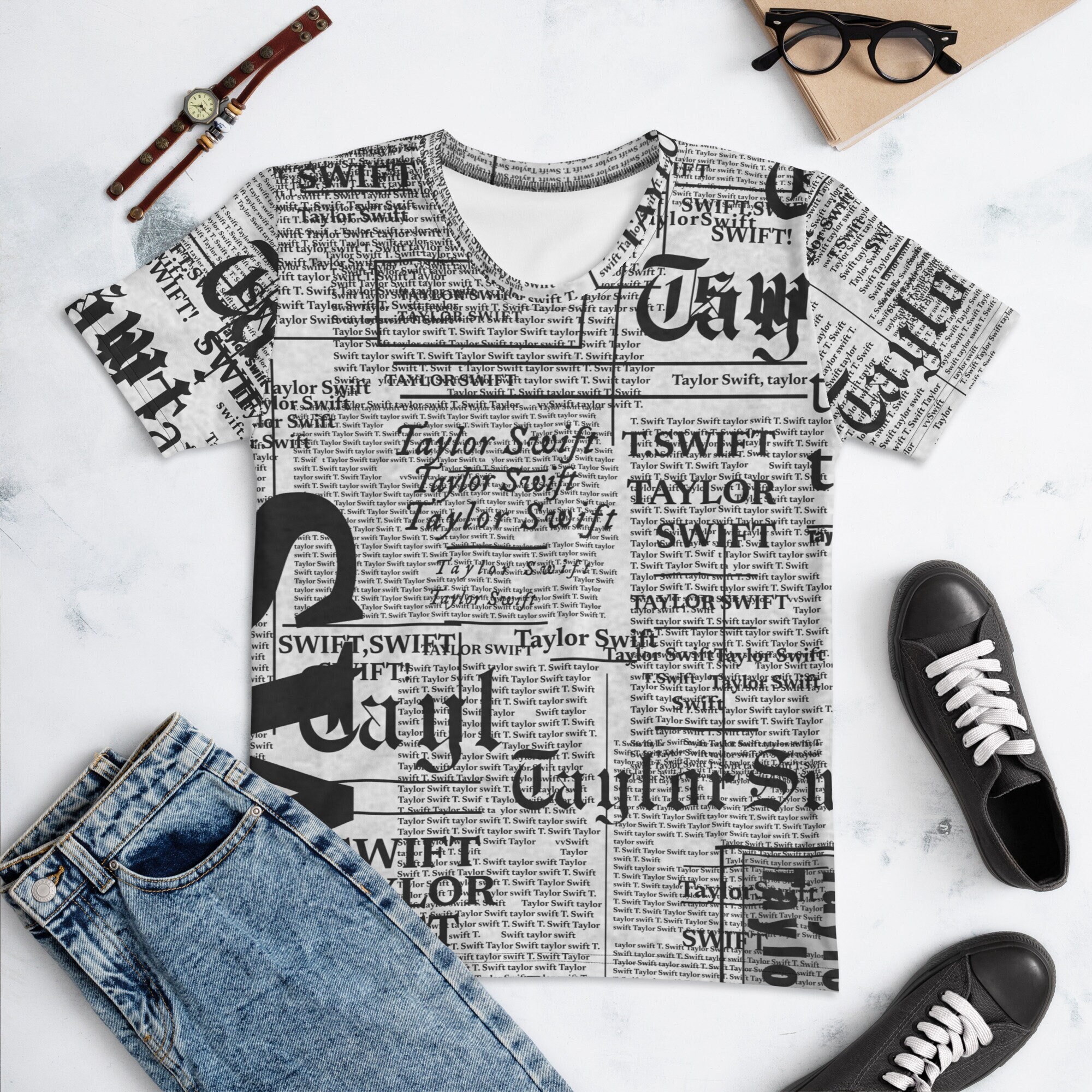 Taylor Swift Reputation Newspaper All Over Print Women's Etsy