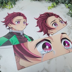 Demon Slayer Tanjiro Kamado Anime Sticker 3D Motion for car/laptop Cute  PEEKER