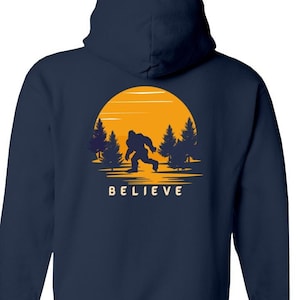 Bigfoot Zip Hoodie, Believe in Bigfoot, Bigfoot gift, Bigfoot Sweatshirt, Big Foot gift, Big Foot shirt, big foot zip up jacket, Outdoor