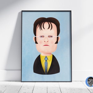 The Office US Dwight Schrute Illustration Caricature – Fan Art Poster B2 | Wall Art, Digital, Printable, Gift, Decoration