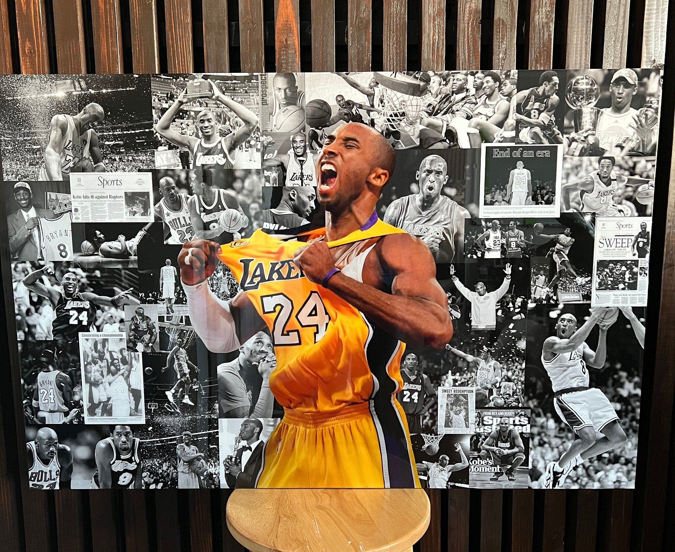 Jordan LeBron Kobe Poster Pencil Drawing Canvas Poster Wall Art Print –  Fenin