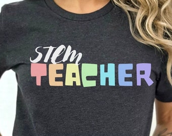 Stem teacher shirts, science teacher gift, science shirt, technology teacher t shirt, back to school gift, staff appreciation, Teacher Shirt