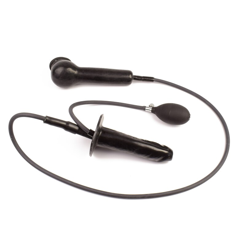 Rubberfashion Latex Anal Dildo Enema Analdildo Aufblasbar Mit Pumpe Und