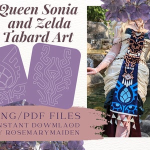Tears of the Kingdom Tabard Cosplay Design, Zelda and Sonia, PNG and PDF (Digital Download)