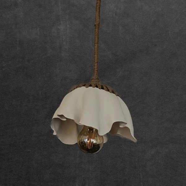 Handmade Wabi Sabi Ceramic Unique Pendant Light Design | Rustic Pottery Lamp Cover | Modern Lighting Fixture