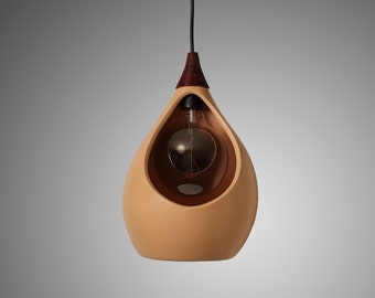 Handmade Wabi Sabi Ceramic | Unique Handcrafted Pendant Light Design | Modern Aesthetic Pottery Lamp Cover | Modern Lighting Fixture