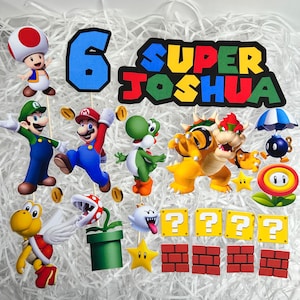 Super Mario Cake Topper / Super Mario Cake Charms / Super Mario Brothers / Birthday Cake Topper / Birthday Cake Charm