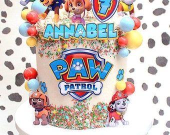 Paw Patrol Cake Topper | Paw Patrol Cake Charm | Paw Patrol Birthday Party |  Blue Paw Patrol Boy | Personalised Cake Topper | Puppy Party