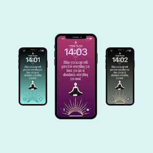 A Set Of 3 Iphone Android Phone Wallpapers Astrology Celestial Theme Meditative Ancient Knowledge, Daily Reminder Quote Instant Downloadable