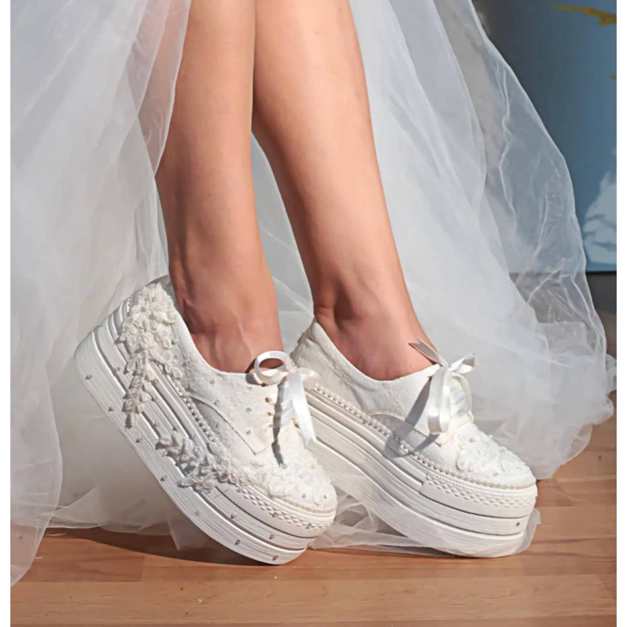 platform wedding sneakers