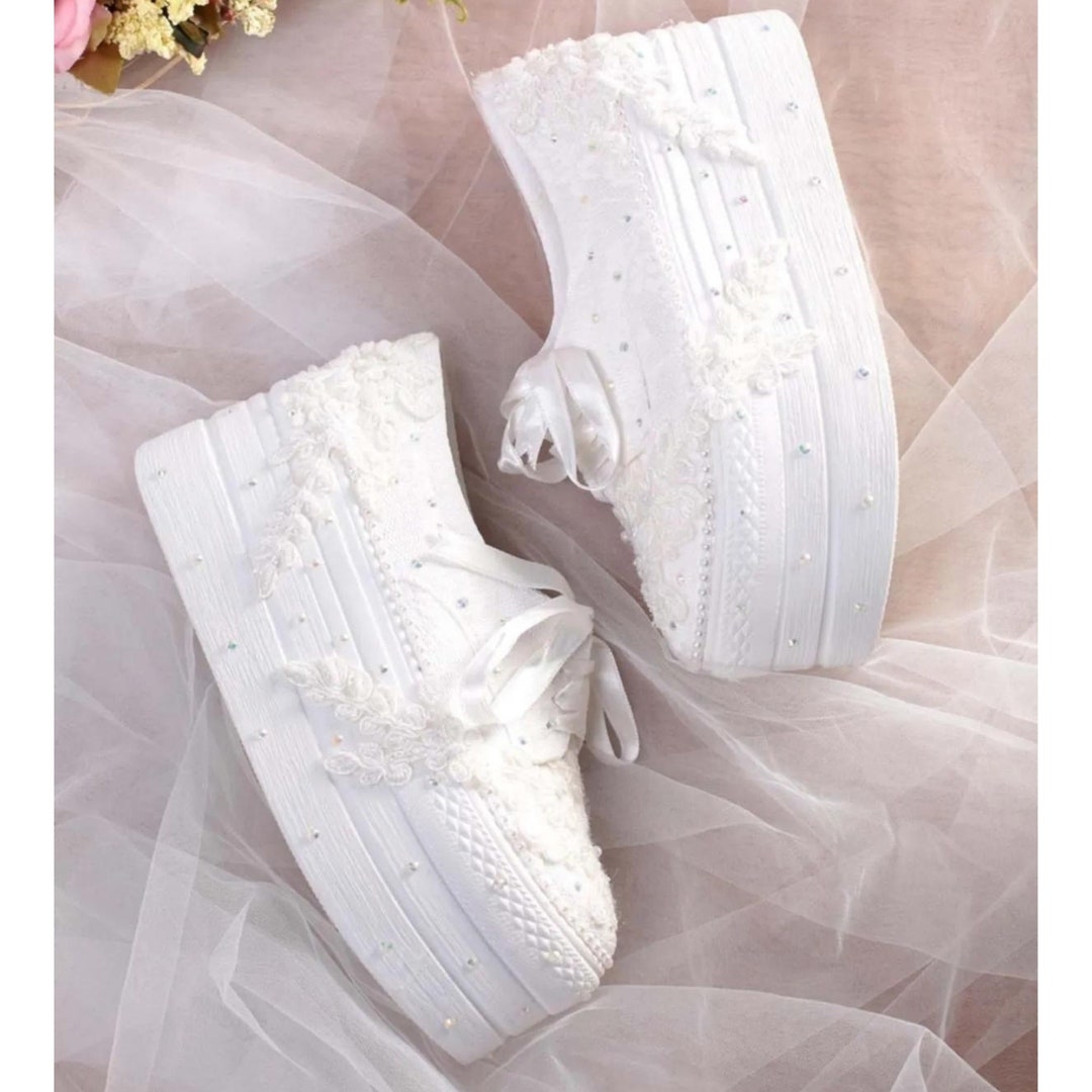 platform wedding sneakers