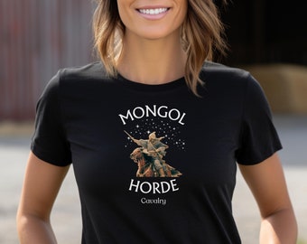 T-shirt de l'armée mongole de la Horde, T-shirt unisexe guerriers historiques, T-shirt des troupes de la Horde d'or, professeur d'histoire, haut du chef mongol Gengis Khan