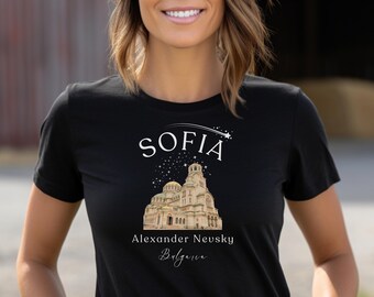 Alexander Nevsky Cathedral Unisex Tshirt, Capital of Bulgaria Shirt, Sofia Religious Building T shirt, Tourist Attractions Tee, Taped Neck