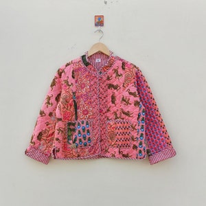 Indian Cotton Handmade Reversible Bohemian Quilted Jacket Women Wear Jacket Burffi Quilting Jacket And Gift For Her