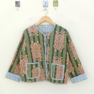 Indian Handmade Cotton Reversible Quilted Jacket Hand Block Printed Cotton Jacket Women Winter Wear Jacket And Coat Gift For Her