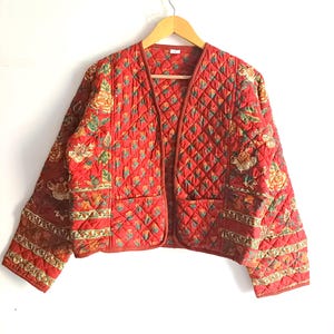 Indian Handmade Jacket New Fabric Cotton Quilted Jacket Hand Block Printed Cotton Jacket Women Wear Clothing Jacket And Gift For Her