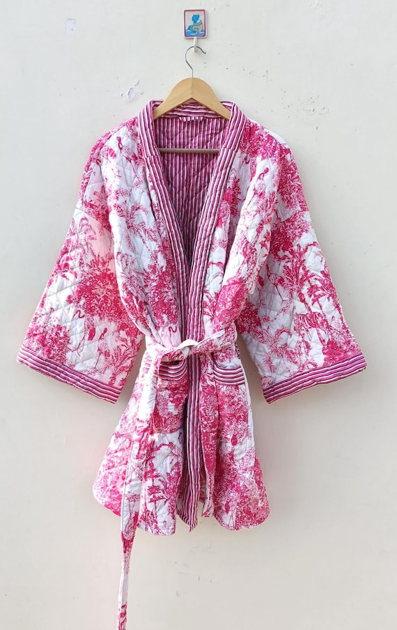 white christmas dresses Quilted Luxury Cotton Dressing Gown / Robe main image 0