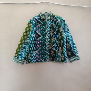 Handmade Patchwork Quilted Cotton Jacket: Boho Style Coat