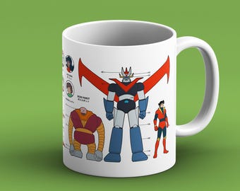 Great Mazinger Mug | great mazinger coffee, Tetsuya cup, classic anime, great mazinger breakfast, mecha anime, super robot mug