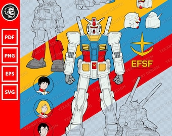 RX78 Gundam-vectorbestand: ontwerp mobiel pak robot (digitale download)