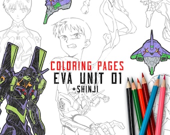 Eva 01 Digitale Kleurplaten | Evangelion, Mecha, Shinji Ikari, contouren