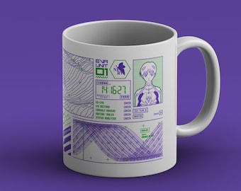 Eva 01 Wht | evangelion coffee, eva unit 01 cup, classic anime, anime breakfast, Shinji Ikari anime, neon genesis evangelion ceramic mug