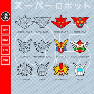 Robot Set 05: Super Robot SVG, Vector Mecha  (Digital Download)