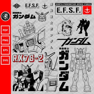Set RX78 | rx78 svg, vector file, super robot, vector mobile suit, zeon svg, mobile suit svg, rx78 eps, png, svg, pdf, digital download