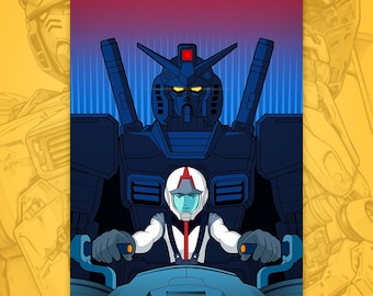 Classic Gundam -130- Poster: Mecha Anime Art, Mobile Suit RX-78