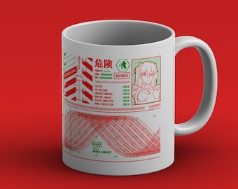 Eva 02 Wht | evangelion coffee, eva unit 02 cup, classic anime, anime breakfast, Asuka Langkey anime, neon genesis evangelion ceramic mug