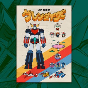 UFO Robot Grendizer -457- Poster: Retro Anime Fanart Wall Art