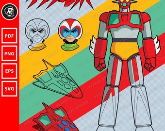 Getter 01 SVG: Getter Robo-vectorbestand (digitale download)