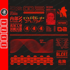 Evangelion Interface | eva02 svg, vector file, vector neon genesis evangelion, eva unit 02 pdf, eva02 eps, png, svg, pdf, digital download