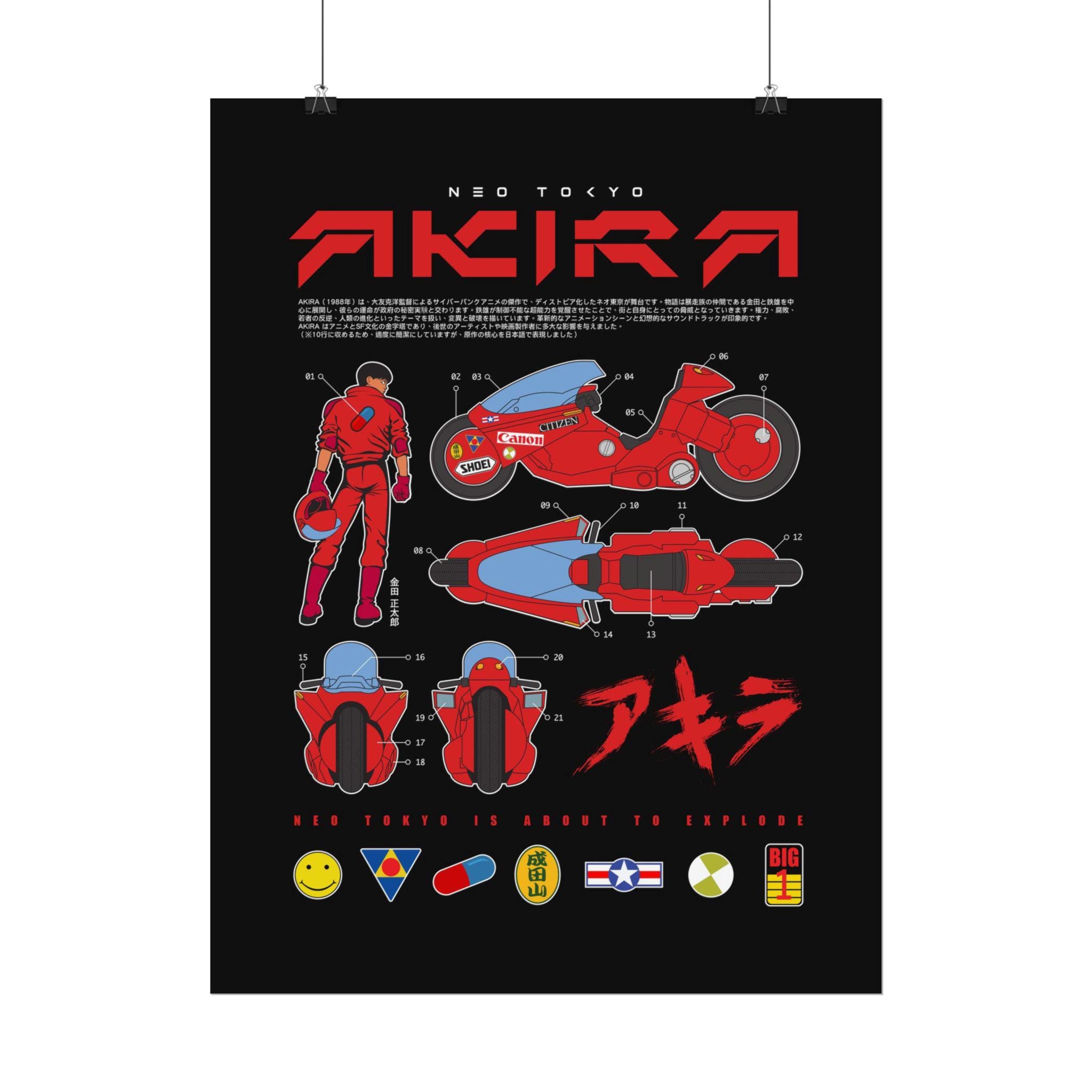 Akira Kaneda Blueprint -479-poster: Classic Anime Fanart Wall Art