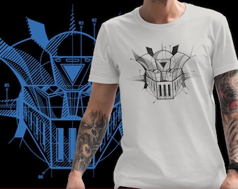 Mazinger Z Blueprint -402- T-Shirt: Classic Anime Robot Fanart