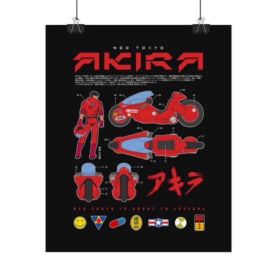 Akira Kaneda Blueprint -479-poster: Classic Anime Fanart Wall Art