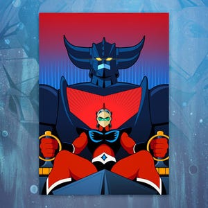 Grendizer -129- Anime Robot Art Print: Classic Mecha Poster