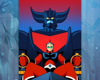 Grendizer -129- Anime Robot Art Print: Classic Mecha Poster
