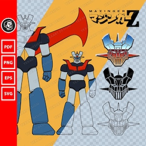 Mazinger Z / Mazinger SVG, archivo vectorial, vector Mazinger Z, cabeza de Mazinger SVG, anime de 1970 SVG, Mazinger EPS, PNG, SVG, PDF, descarga digital