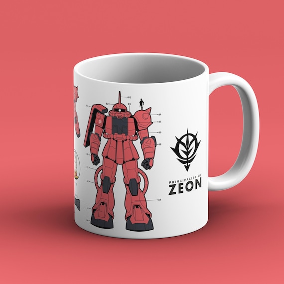 Zeon Mug: Red Comet Zaku Anime Coffee Cup - Etsy