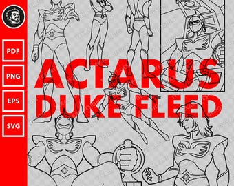 Actarus Set B/N SVG | UFO Robot, Duke Fleed (Digital Download)