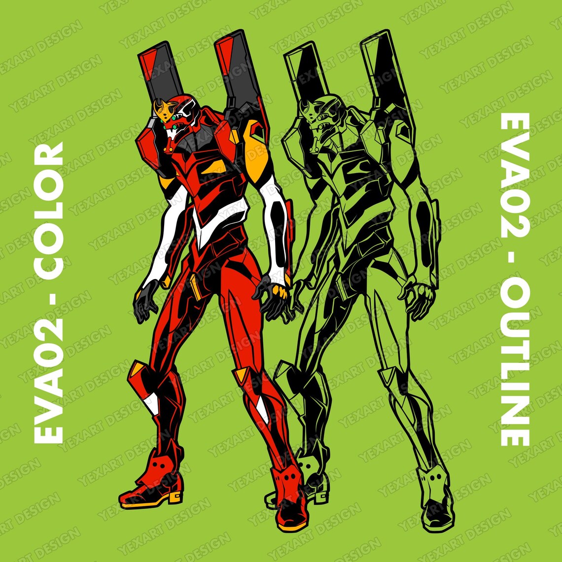 Eva Unit 02 | Eva02 Svg, Vector File, Vector Neon Genesis Evangelion ...