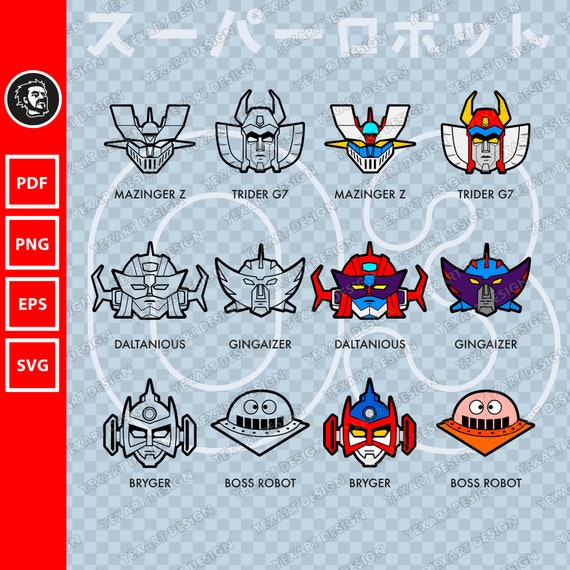Robot Set03 | Super Robot Svg, Vector File, Vector Mecha